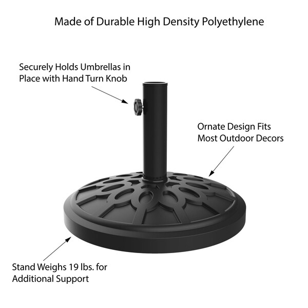 Weighted Outdoor Umbrella Base, Black